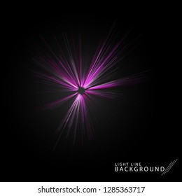 Colorful fireworks radiating, lines. Vector illustration.Dynamic style. Abstract background blast, lines moving fast from the outside, radiating sharply