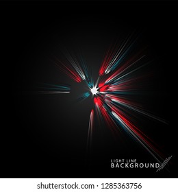 Colorful fireworks radiating, lines. Vector illustration.Dynamic style. Abstract background blast, lines moving fast from the outside, radiating sharply