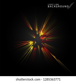 Colorful fireworks radiating, lines. Vector illustration.Dynamic style. Abstract background blast, lines moving fast from the outside, radiating sharply