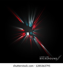 Colorful fireworks radiating, lines. Vector illustration.Dynamic style. Abstract background blast, lines moving fast from the outside, radiating sharply