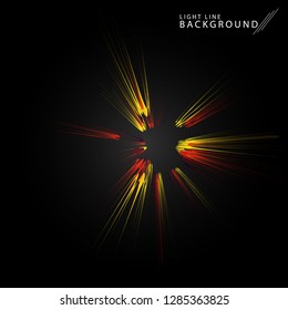 Colorful fireworks radiating, lines. Vector illustration.Dynamic style. Abstract background blast, lines moving fast from the outside, radiating sharply