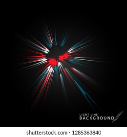 Colorful fireworks radiating, lines. Vector illustration.Dynamic style. Abstract background blast, lines moving fast from the outside, radiating sharply