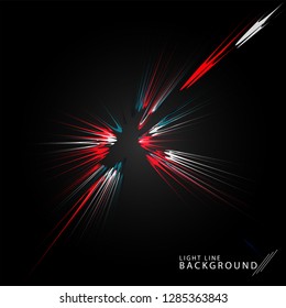 Colorful fireworks radiating, lines. Vector illustration.Dynamic style. Abstract background blast, lines moving fast from the outside, radiating sharply