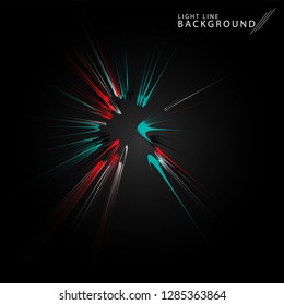 Colorful fireworks radiating, lines. Vector illustration.Dynamic style. Abstract background blast, lines moving fast from the outside, radiating sharply