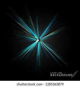 Colorful fireworks radiating, lines. Vector illustration.Dynamic style. Abstract background blast, lines moving fast from the outside, radiating sharply