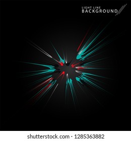 Colorful fireworks radiating, lines. Vector illustration.Dynamic style. Abstract background blast, lines moving fast from the outside, radiating sharply
