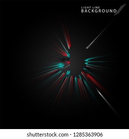 Colorful fireworks radiating, lines. Vector illustration.Dynamic style. Abstract background blast, lines moving fast from the outside, radiating sharply