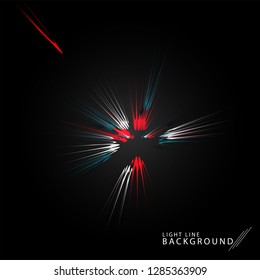 Colorful fireworks radiating, lines. Vector illustration.Dynamic style. Abstract background blast, lines moving fast from the outside, radiating sharply