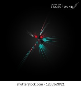 Colorful fireworks radiating, lines. Vector illustration.Dynamic style. Abstract background blast, lines moving fast from the outside, radiating sharply