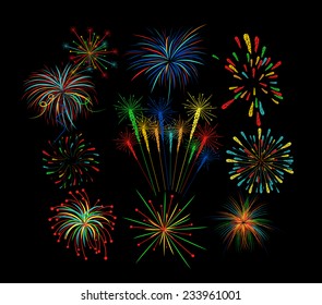Colorful Fireworks set