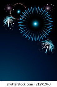 colorful fireworks with space for text