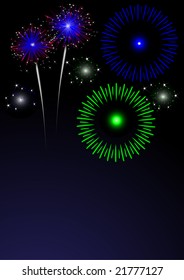 colorful fireworks with space for text