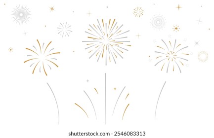 Colorful Fireworks and Sparks Background.Vector Design.