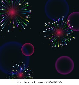 Colorful fireworks - vector
