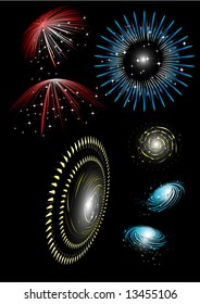 colorful fireworks - vector illustration