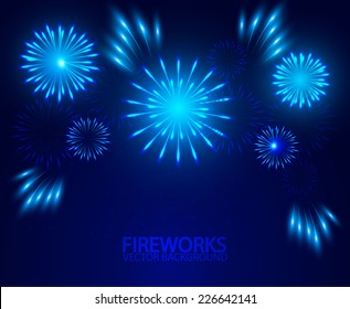 Colorful fireworks. Vector illustration