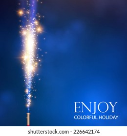 Colorful fireworks. Vector illustration 