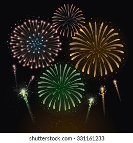 Colorful Fireworks Vector Illustration