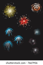 colorful  fireworks - vector illustration