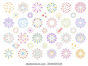 Coleção de ilustrações vetoriais coloridas do Fireworks