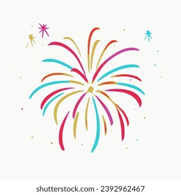 Colorful fireworks vector Illustration isolated on background
