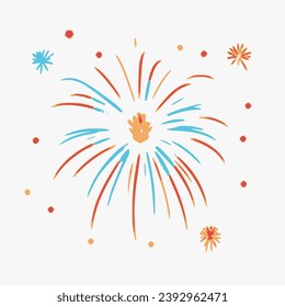 Colorful fireworks vector Illustration isolated on background