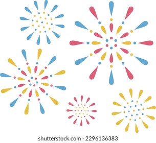 Colorful fireworks vector illustration material