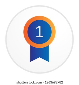 colorful first winner medal icon illustration with simple modern style and flat gradient concept design vector eps 10