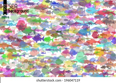 Colorful fish background. Various fish in the ocean.