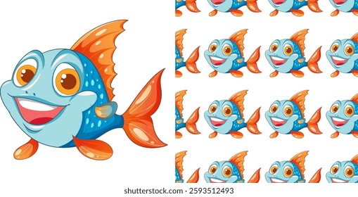 Colorful fish with big eyes and vibrant fins