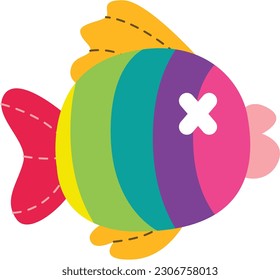 Colorful Fish Doll Cartoon Vector