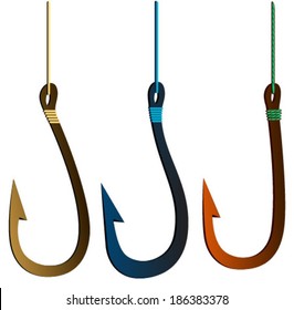 colorful fish hooks set
