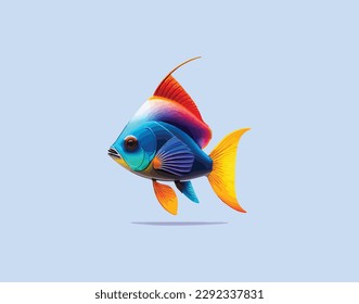 Colorful fish illustration, fish vector design