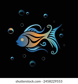 Colorful Fish Isolation Vibrant Marine Wonders, tuna cartoon illustration