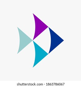 colorful fish logo or trilogy logo