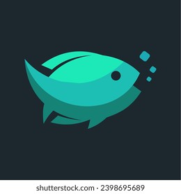 Ilustración de diseño de vectores con logotipo de pescado colorido