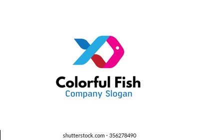 Colorful Fish Logo Vector Design Illustration