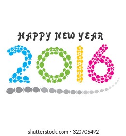 colorful fish new year 2016 design vector