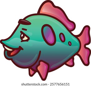 COLORFUL FISH ON ISOLATED WHITE BACKGROUND