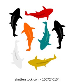 Colorful fish on a white background, vector illustration