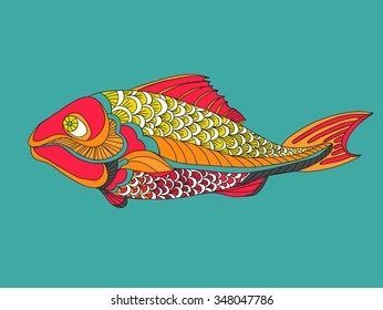 colorful fish painted by hand