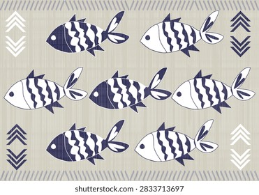 Colorful fish pattern area rug featuring beautifully illustrated aquatic motifs inspired by marine life.