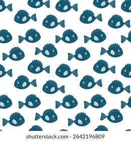 Colorful fish pattern in a seamless vector design suitable for various creative projects and textiles