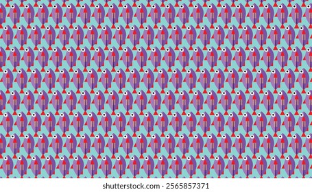 Colorful fish patterns on a blue background