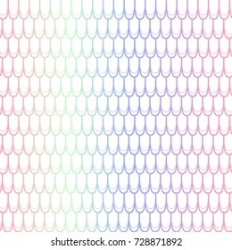 Colorful fish scale seamless pattern. Colorful gradient net on white. Fish skin vector pattern. Magic mermaid pattern. Fish seamless pattern tile. Mermaid tail background. Shiny fishscale ornamtent