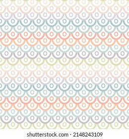Colorful fish scale texture, seamless repeat vector background with ovals, geometric design.