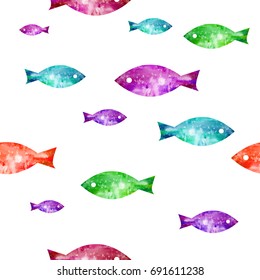 Colorful fish. seamless background. Vector