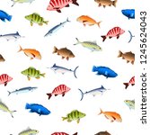 Colorful fish seamless pattern