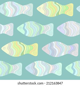 Colorful fish seamless pattern, included to swatches.