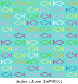 Colorful Fish seamless pattern texture